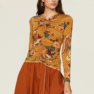 Ulla Johnson Mustard Floral Long Sleeve Top
